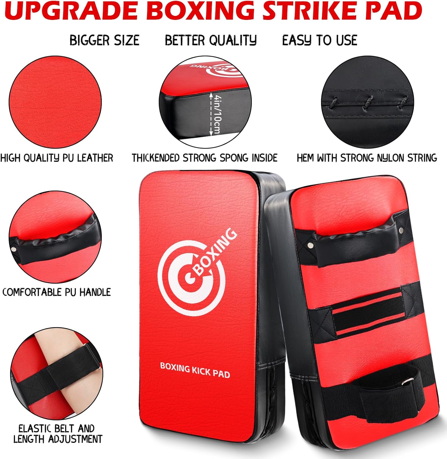 3-in-1 Boxing Gloves Punching Mitts Kick Pack Set for Kids, Curved Boxing Mitts Focus Pads, Adjustable Taekwondo Kick Pad, Gloves for Kicking Karate Kickboxing Muay Thai MMA Training