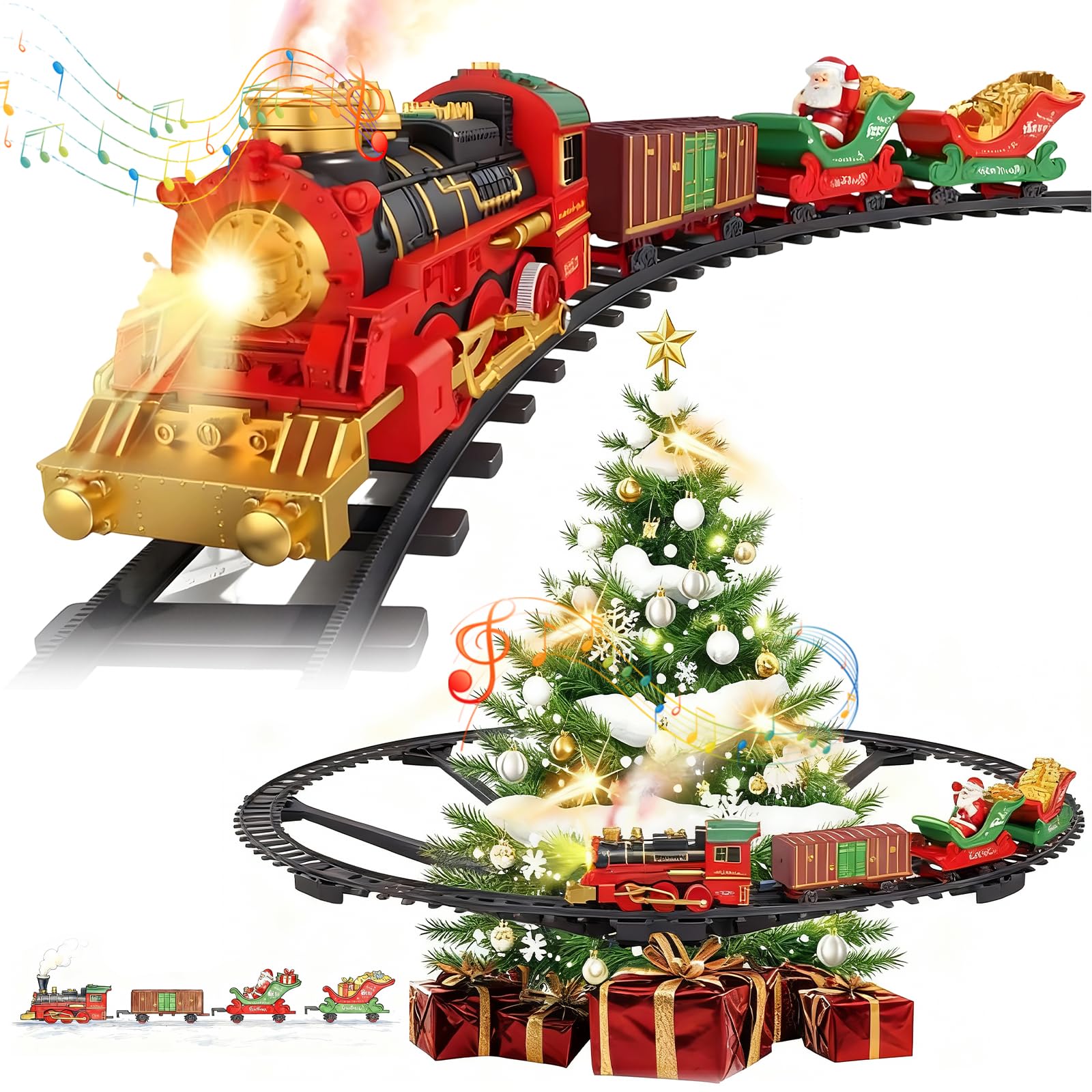 Gonggi Train for Around the Christmas Tree 2 in 1 Christmas Tree Train Set