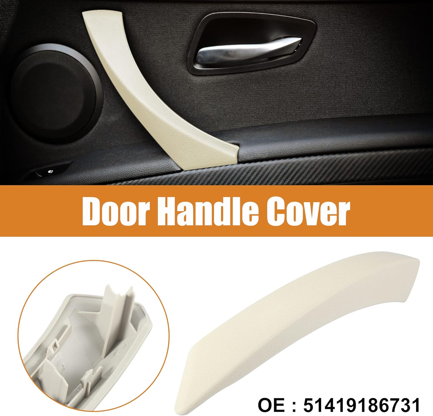 X AUTOHAUX Car Door Handle Cover Door Panel Armrest Handle Right Beige for BMW Z4 E89 18i 20i 23i 28i 30i 35i 35is Roadster 2008-2016