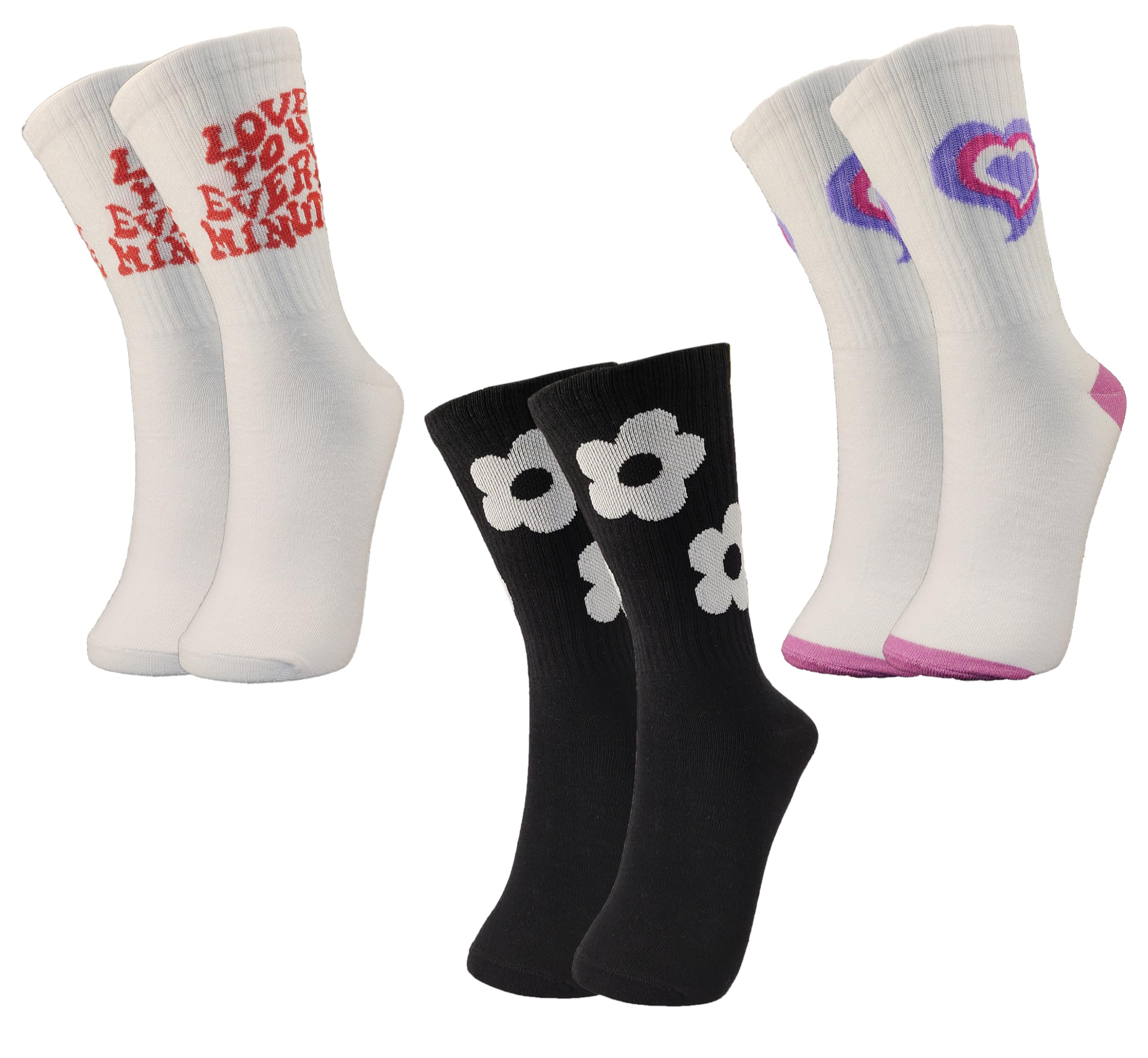 trazo Women's Calf Length Designer Knitted Multicolor, Multi-Purpose Socks | Socks for Women (Pack of 3)-picture-10