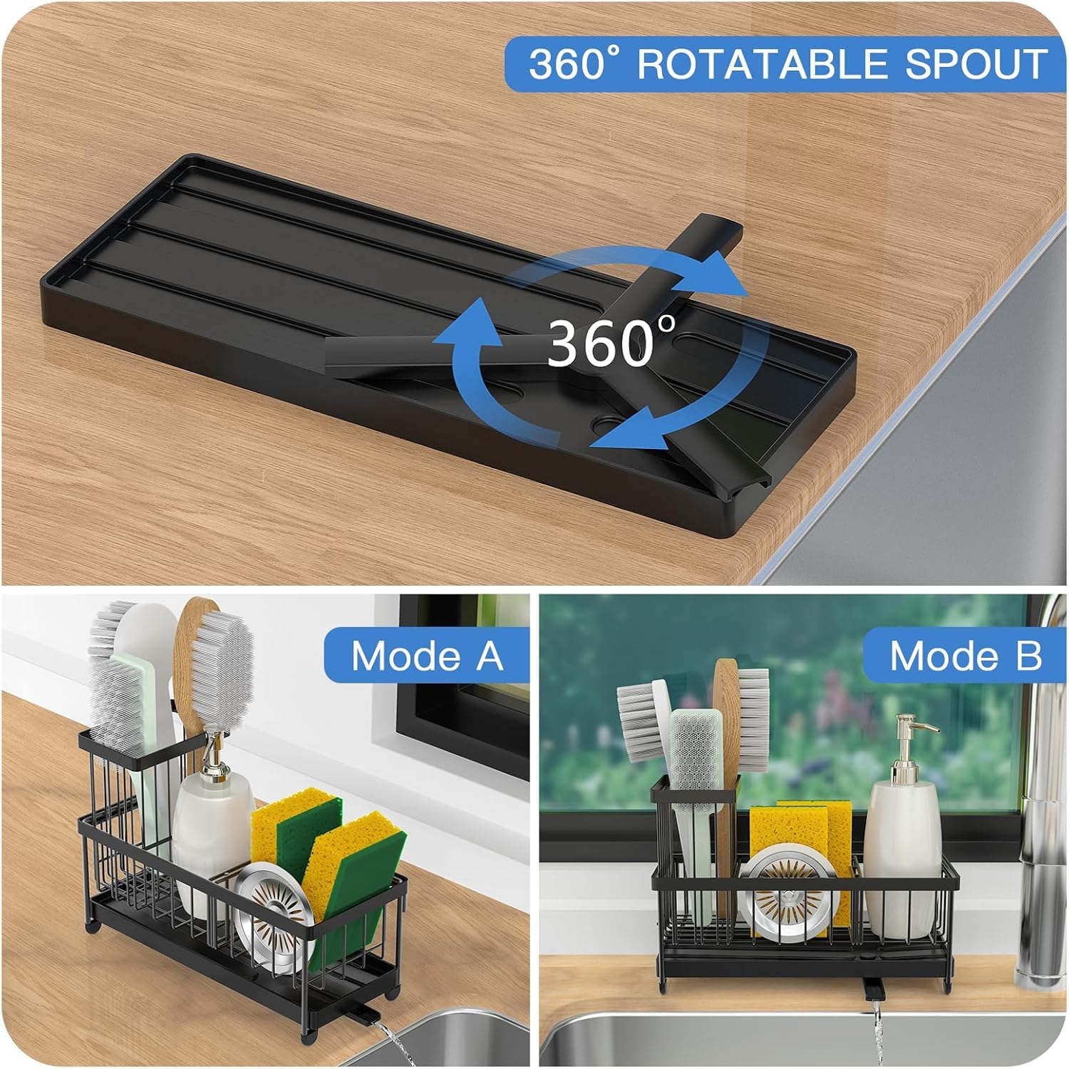 Portaspugne Per Lavello Cucina Con Scarico Automatico