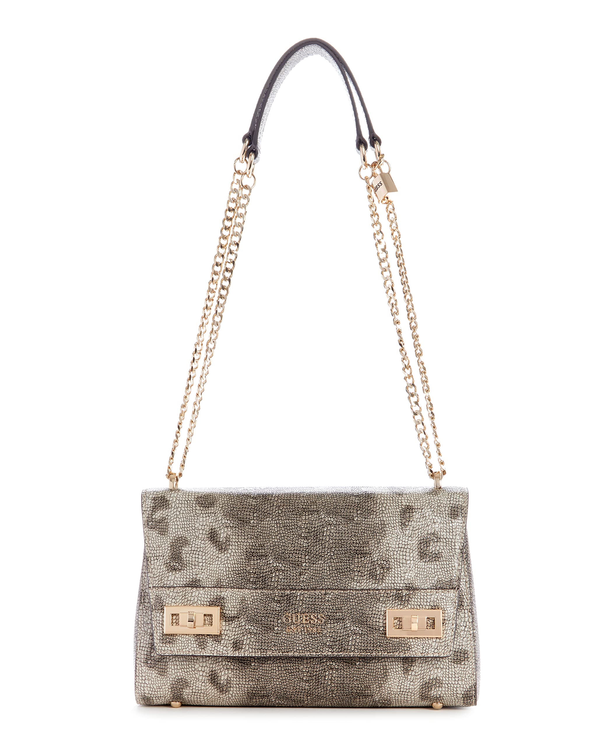 GUESSWomen Katey Flap Shoulder Bag, Charcoal, Charcoal, One Size