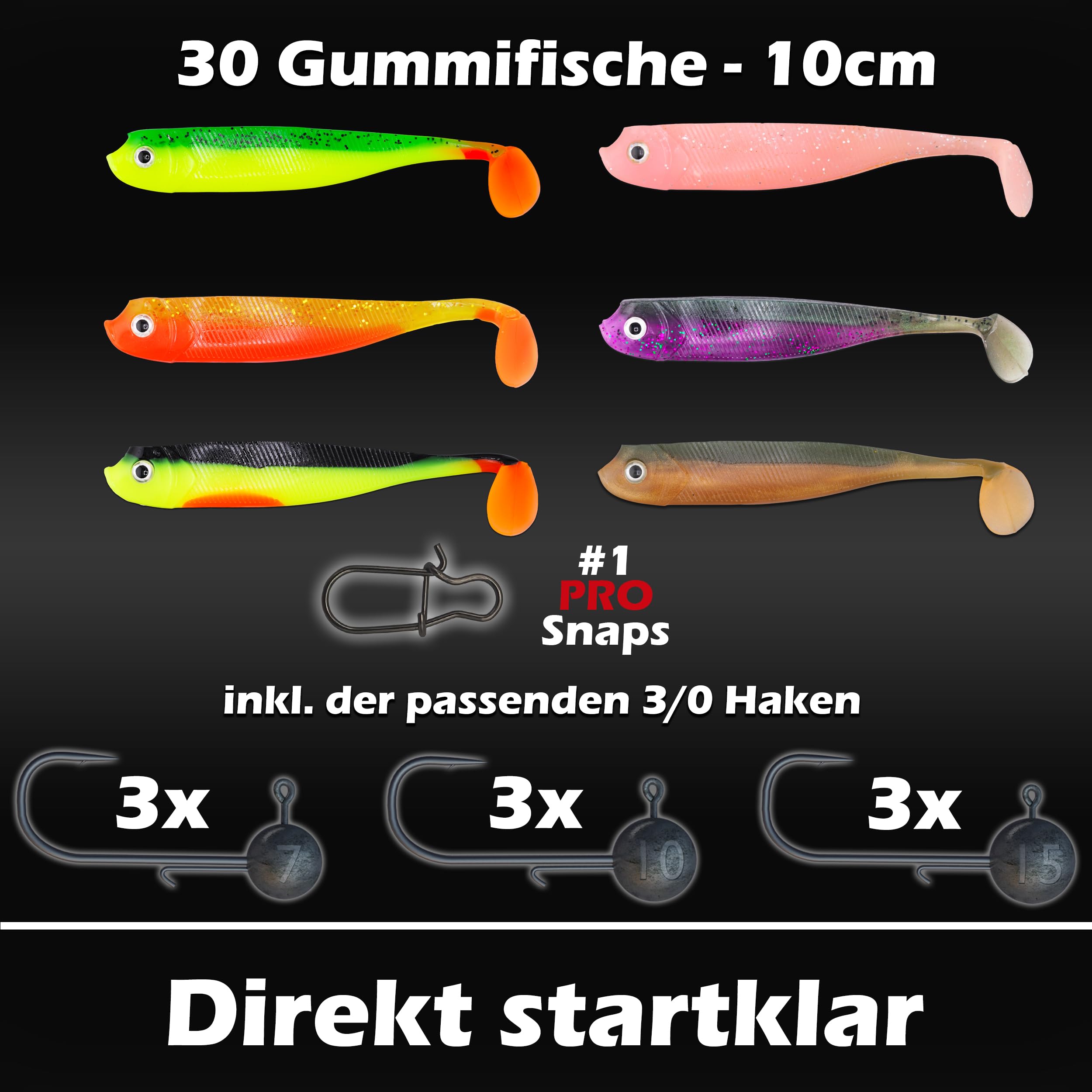 Paradox Fishing Lot de 5 leurres en caoutchouc Zander - 13 cm - Pour sandre