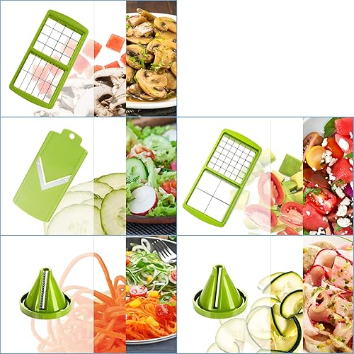 Miniatura 3 de Genius Nicer Dicer Smart Julietti (16 piezas) Cortador de verduras en espiral, cortador multifuncional, picador de mandolina, manual para cortar en