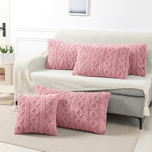 Fundas de almohada, fundas de cojín de terciopelo de pelo corto de felpa suave y estilo decorativo, fundas de almohada para el sofá para dormir,