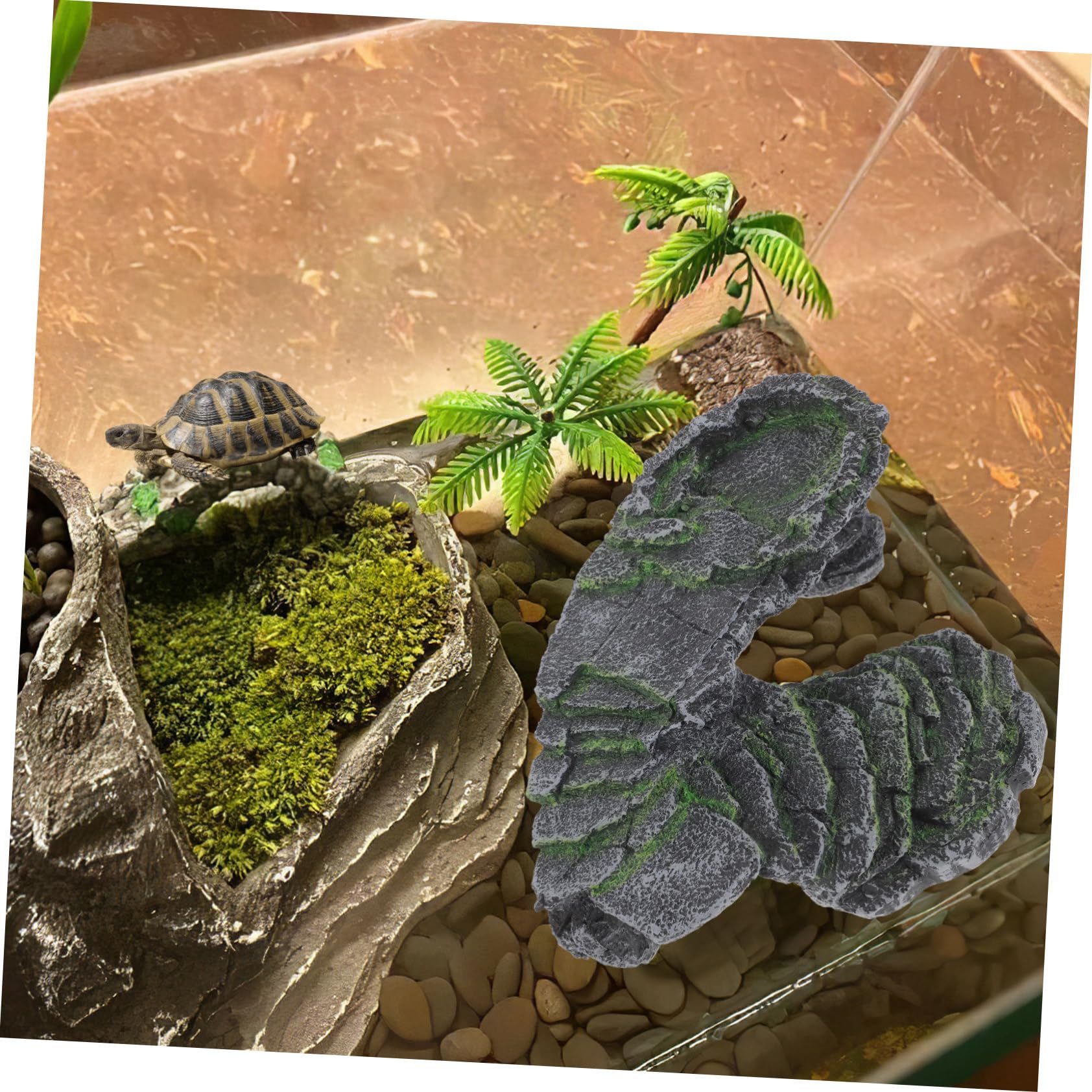 Terraza del Tanque De Tortugas Plataforma para Tomar para Reptiles Adorno De Hábitat para Tortugas Acuáticas