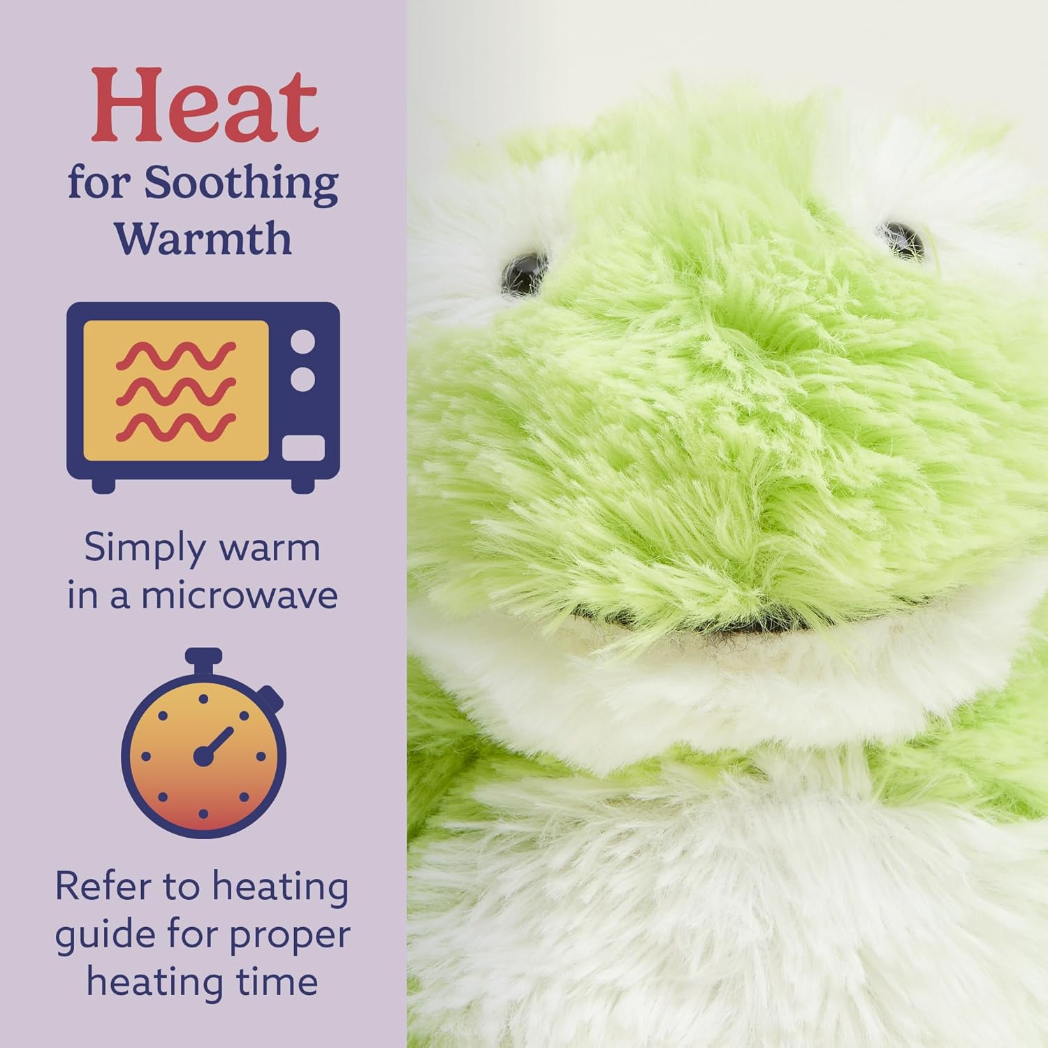 warmies Junior Microwavable & Weighted Stuffed Animals, Frog - Heated Stuffed Animal Plushie for Warmth & Comfort - Cute Soft Plush Toys for Adults & Children (Boys, Girls, Babies & Toddlers)