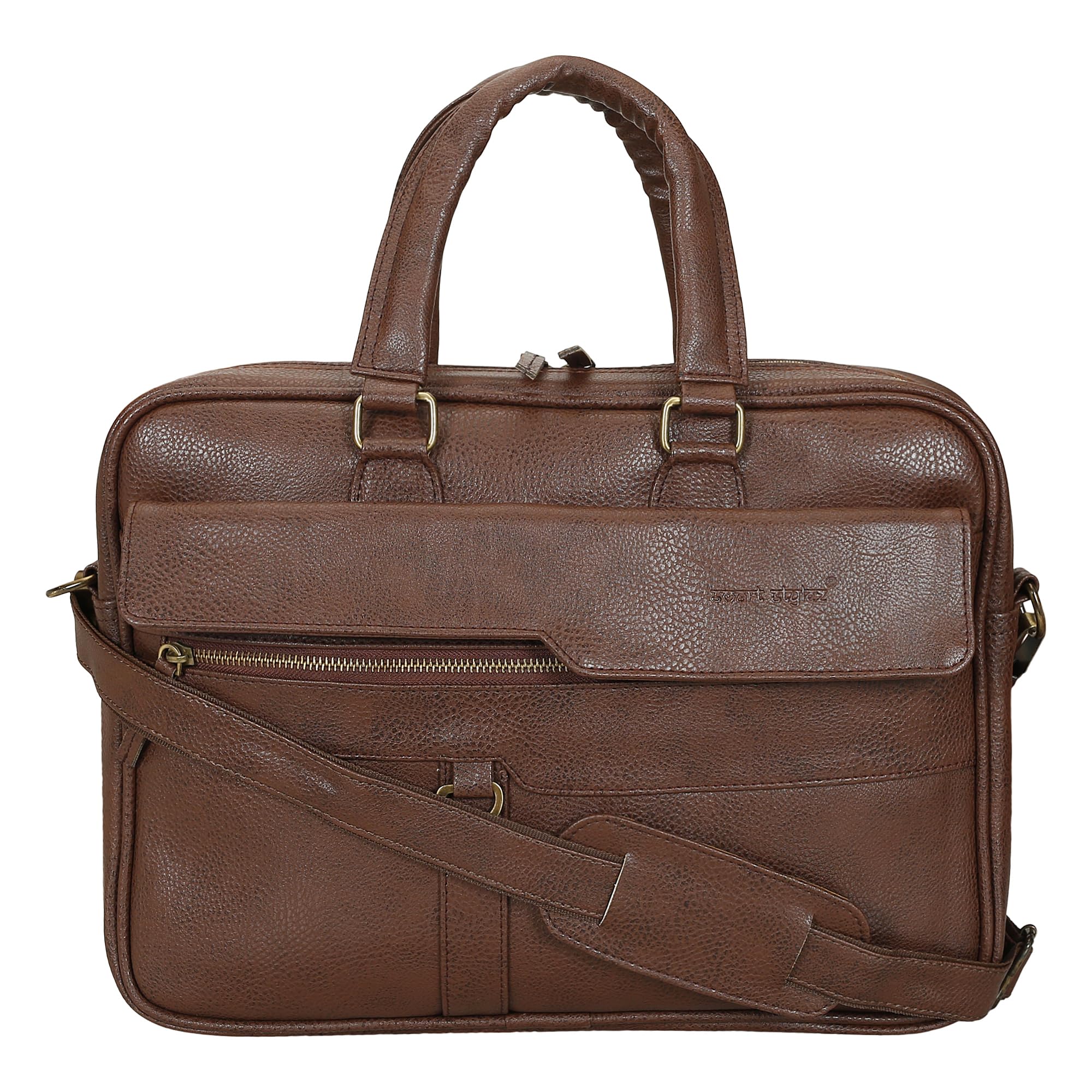 Smart Stylez - Purepulse Vegan Leather Bag for Office, Fits Upto 14 Inch Laptop/MacBook, Non-Leather PU Material Bag with Shoulder Straps | Laptop Messenger Bag for Men & Women (B0CJP78G18) Amazon Price History, Amazon Price Tracker