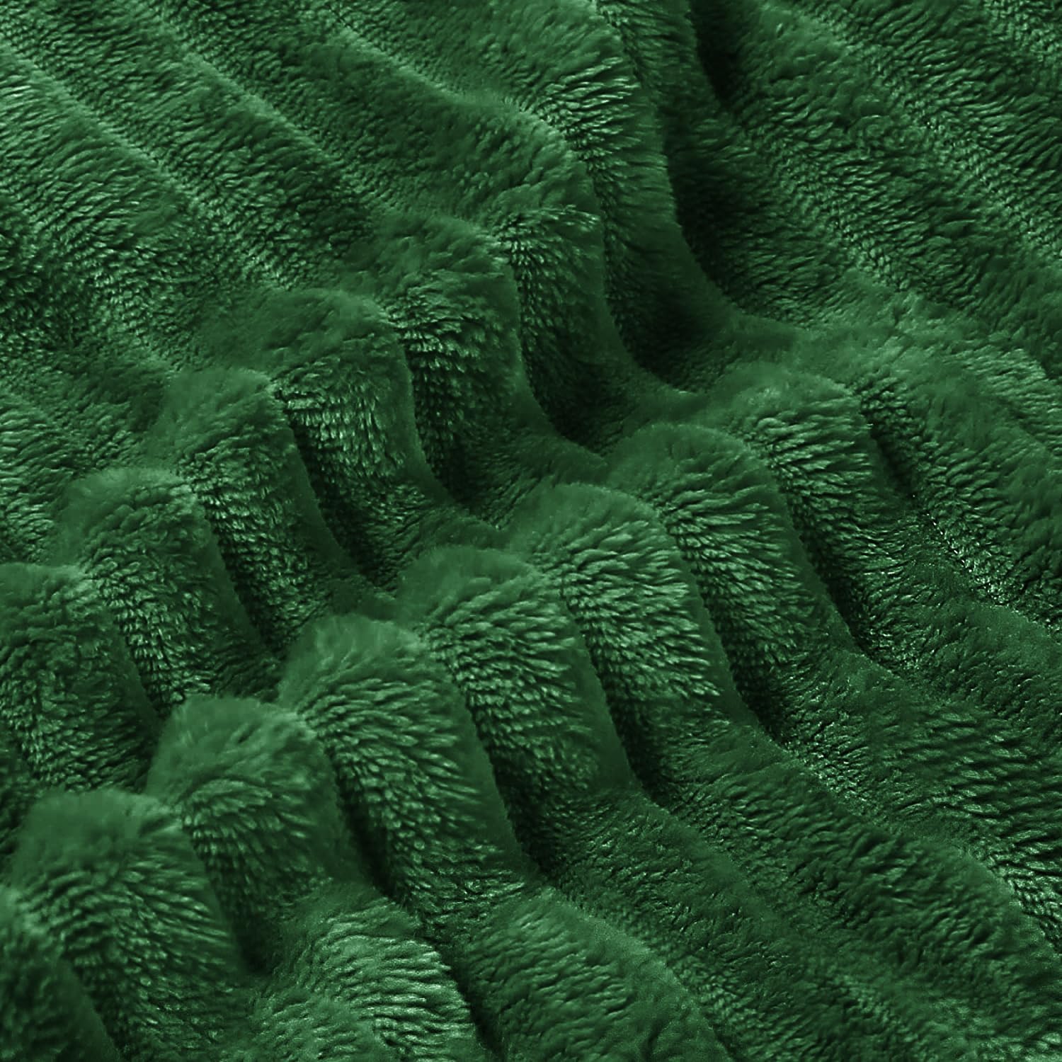 BEDELITE Fleece Throw Blanket for Couch – 3D Ribbed Jacquard Soft and Warm Decorative Fuzzy Blanket – Cozy, Fluffy, Plush Lightweight Green Throw Blankets for Bed, Sofa, 50x60 inches - Image 5