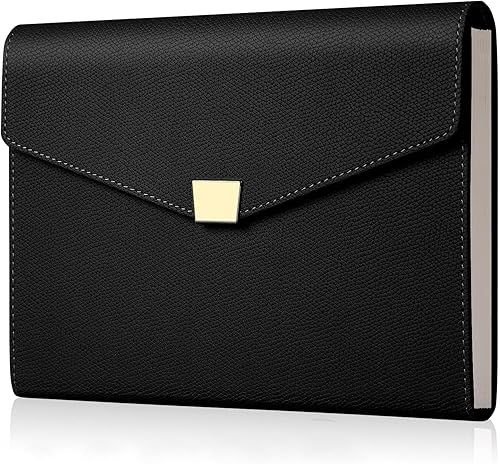 EMSHOI Cuaderno rayado 192 páginas numeradas Papel grueso de 3.53 ozm A5 rayado universitario Diario de cuero de tapa dura para mujeres y