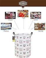 Vista 3 de HUNRUNG - Cesta de lavandería grande de tela de lona ligera, cesta de almacenamiento para juguetes/ropa sucia, plegable, impermeable