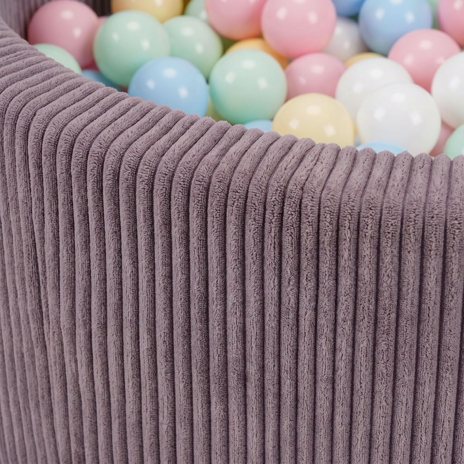 KiddyMoon Bällebad Für Kinder Aus Schaumstoff, 90 X 30 cm, Weicher Rippbezug, Abnehmbarer Bezug, Weiches Und Sicheres Spielzeug, Waschbar