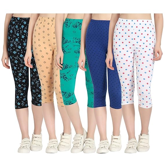 Printed Capri for Womens/Girl Pack of 5