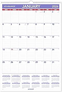 AT-A-GLANCE 2026 Wall Calendar, 15-1/2