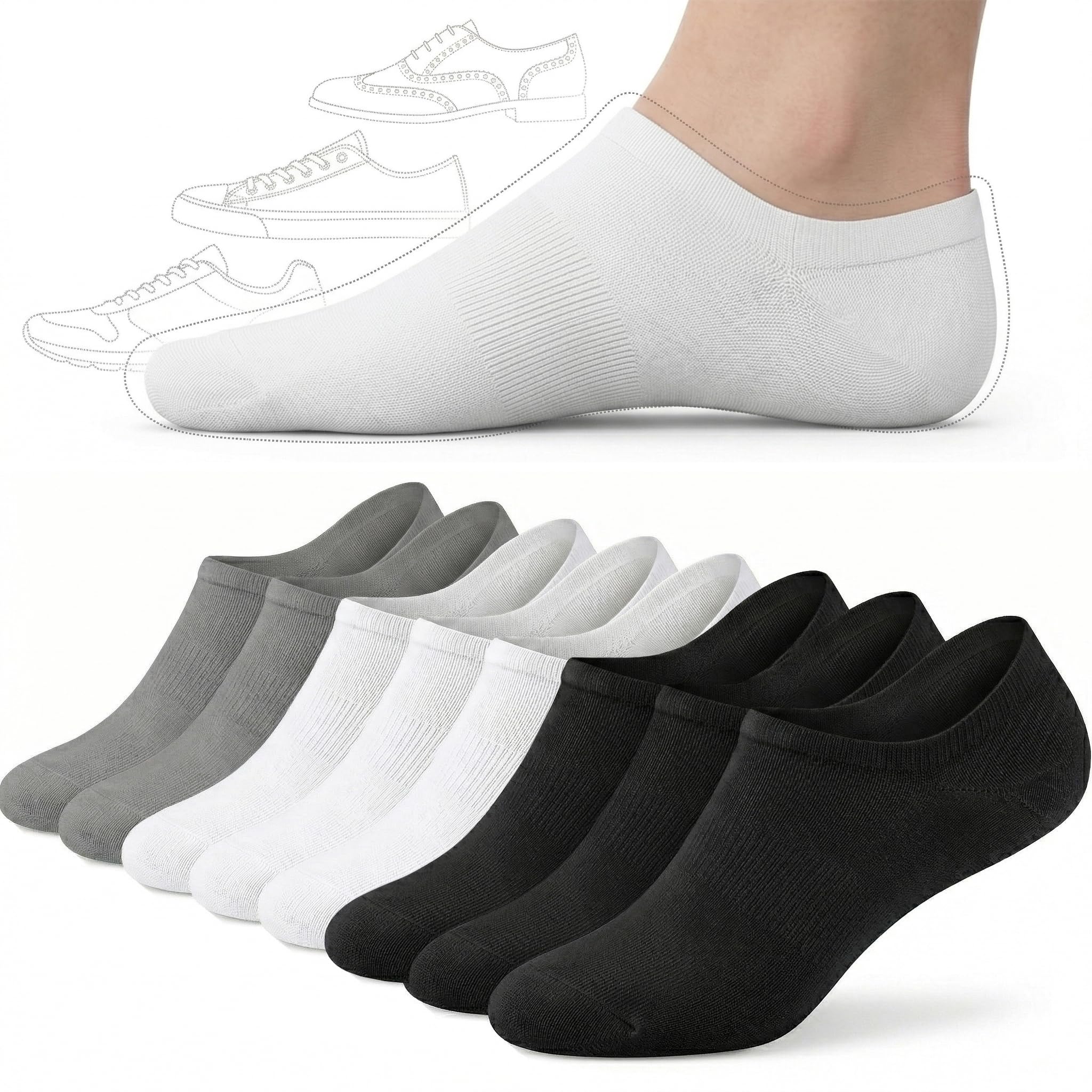 No Show Socks Women, Non Slip Low Cut Ankle Socks for Sneakers, Non-Binding Casual Athletic Invisible Liners