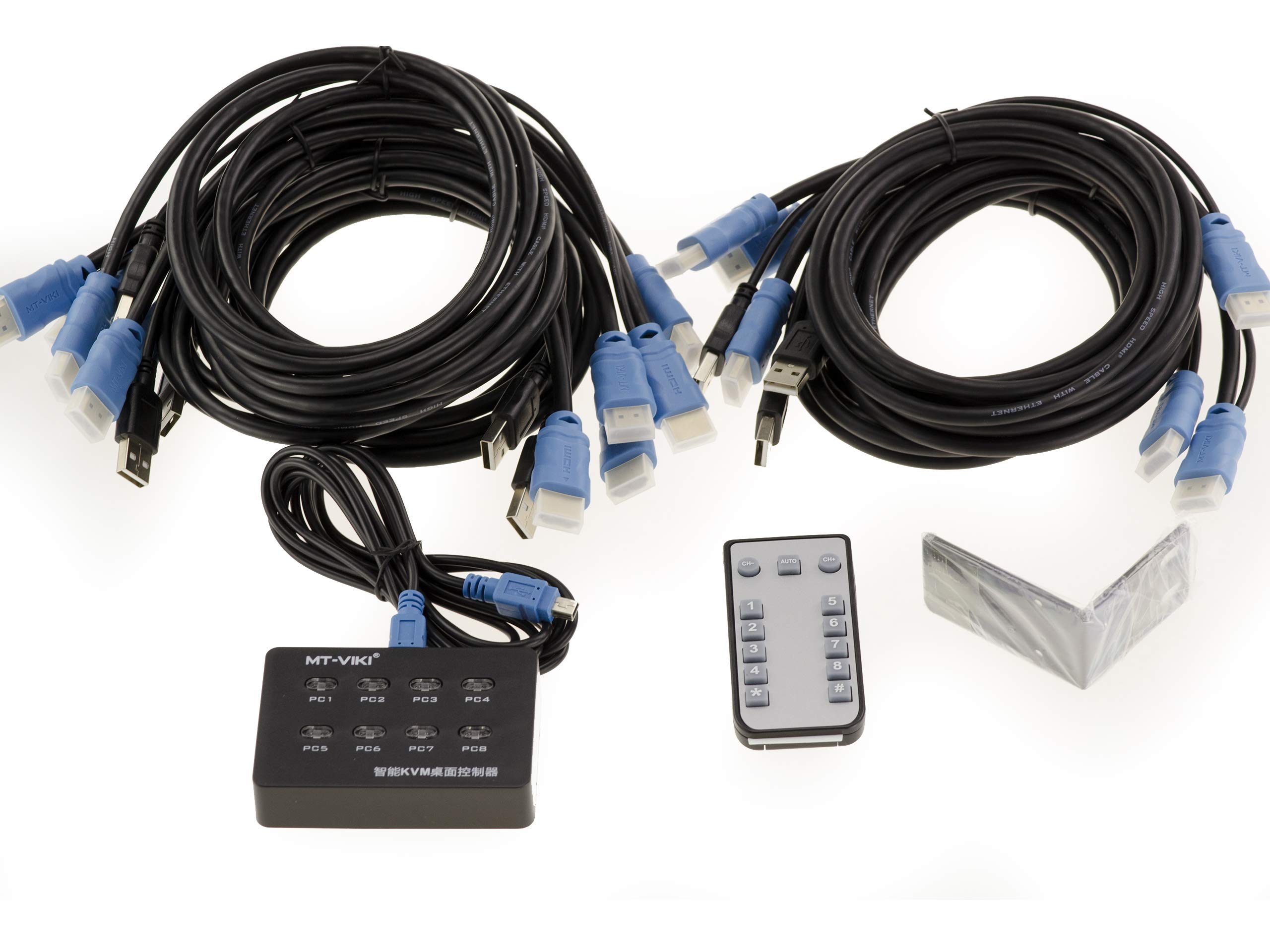 KALEA-INFORMATIQUE Switch KVM HDMI Per 8 PC, Con Telecomando, Risoluzione 4K (4096x2160), Supporta USB E Tastiera/Mouse, Alimentazione Auto - 5