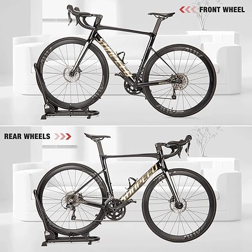 Miniatura 7 de Soporte de piso para bicicleta de interior, plegable, para garajehogar, almacenamiento de bicicletas, estante de estacionamiento para bicicletas,