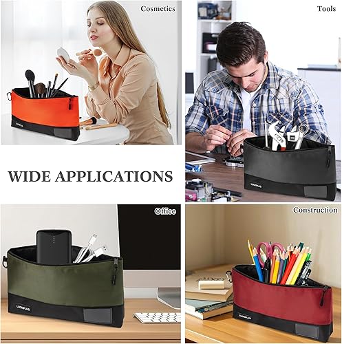 Miniatura 6 de LUCKIPLUS Bolsas de herramientas de lona, pequeñas bolsas de herramientas con cremallera y mosquetón, organizador de herramientas con cremallera