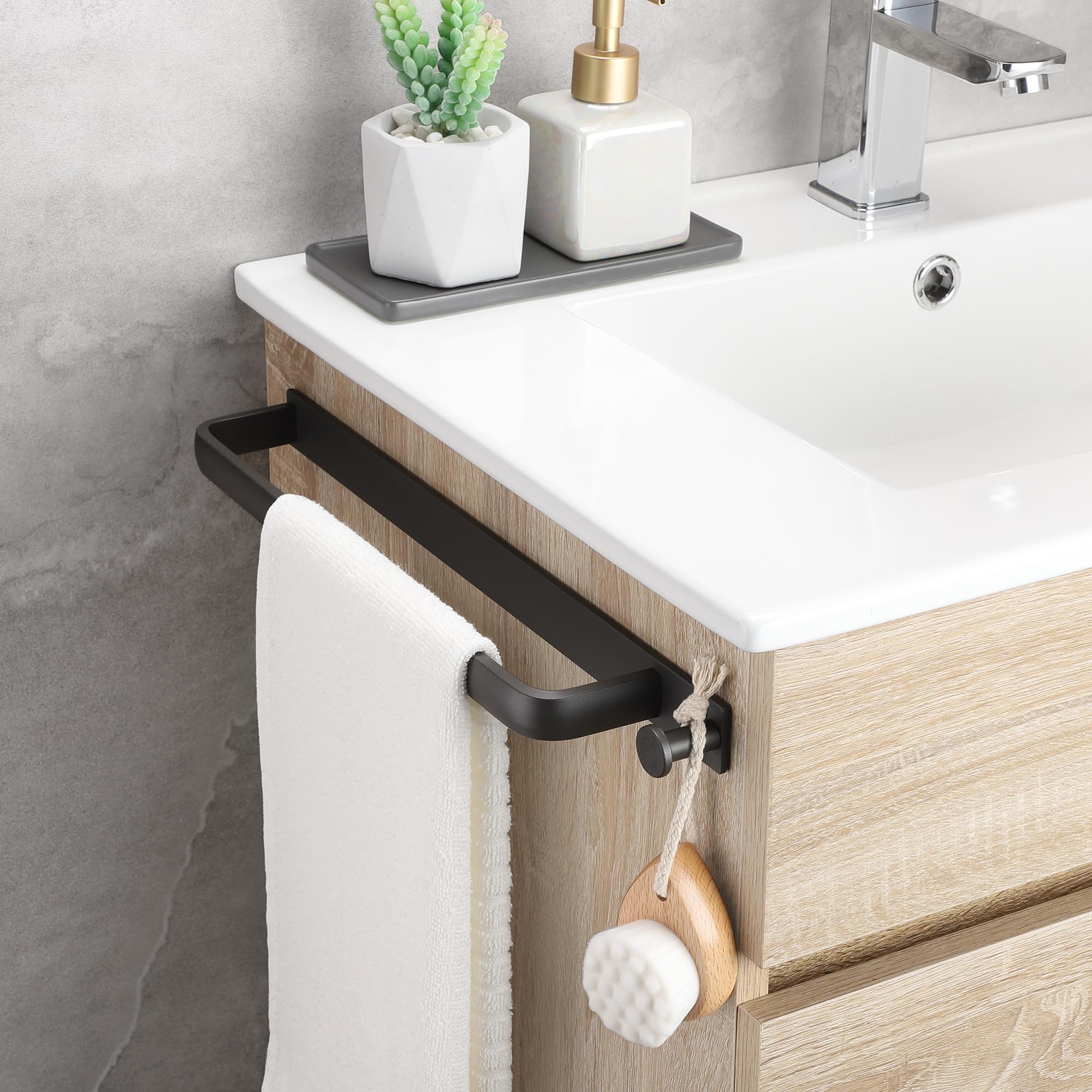 17-30 pollici(43-76cm) per porta asciugamani da cucina da bagno SUS304 in acciaio inossidabile a parete regolabile senza foratura (Argento 3 barretta