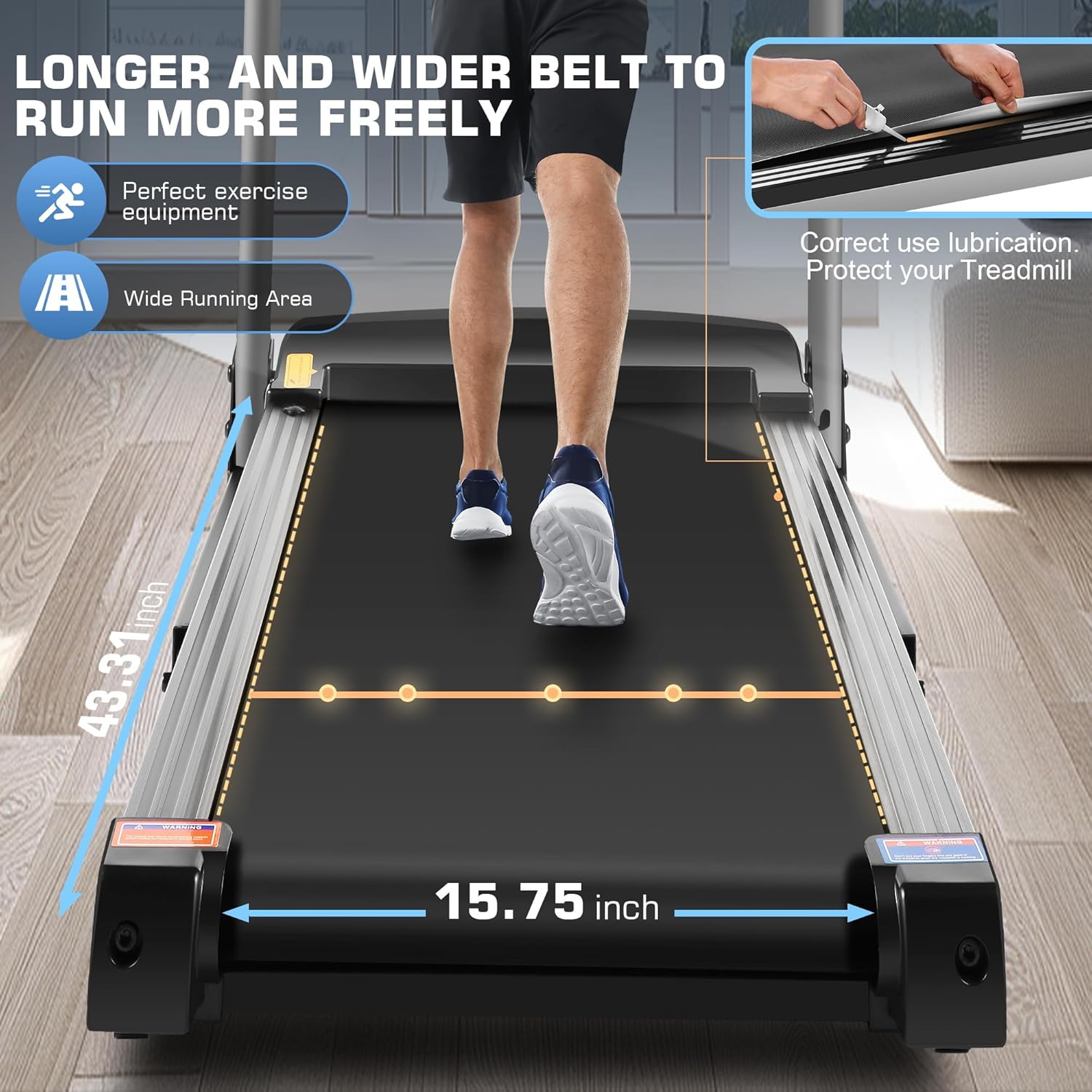 SYTIRY Incline Treadmills for Home with TV Screen and WiFi, 3.5HP Smart Walking Pad Treadmill with Incline, Heavy Duty Foldable Electric Running Machine with 10” Touchscreen, 3D Virtual Sports Scenes