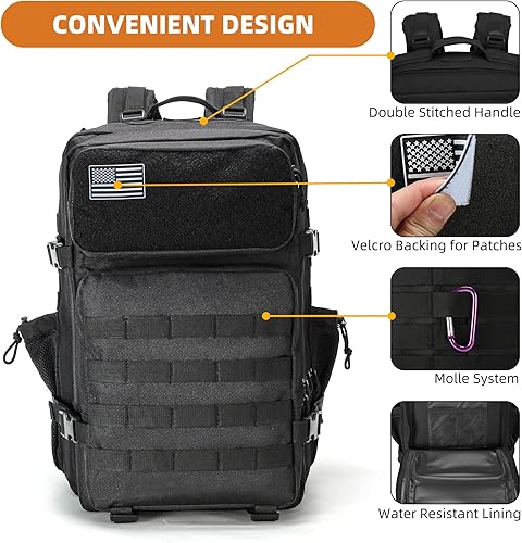 Miniatura 7 de gracedon Mochila táctica militar para hombres y mujeres, mochila de campamento del ejército, bolsa de 45 l, paquete Asault para viajes, senderismo