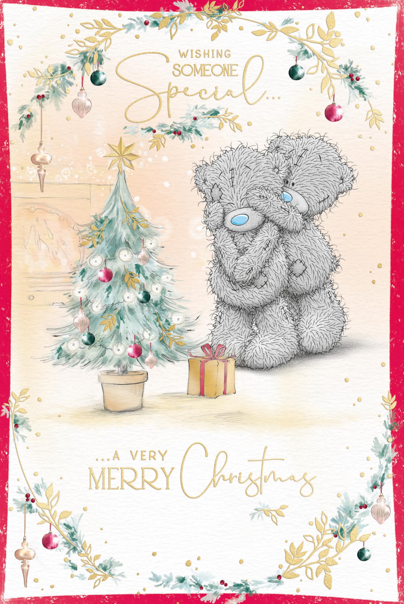Me To You Tatty Teddy Christmas Card To Someone Special, Tatty Teddy Bears By Tree And Gift 15.2 x 22.8 cm - Official Collection