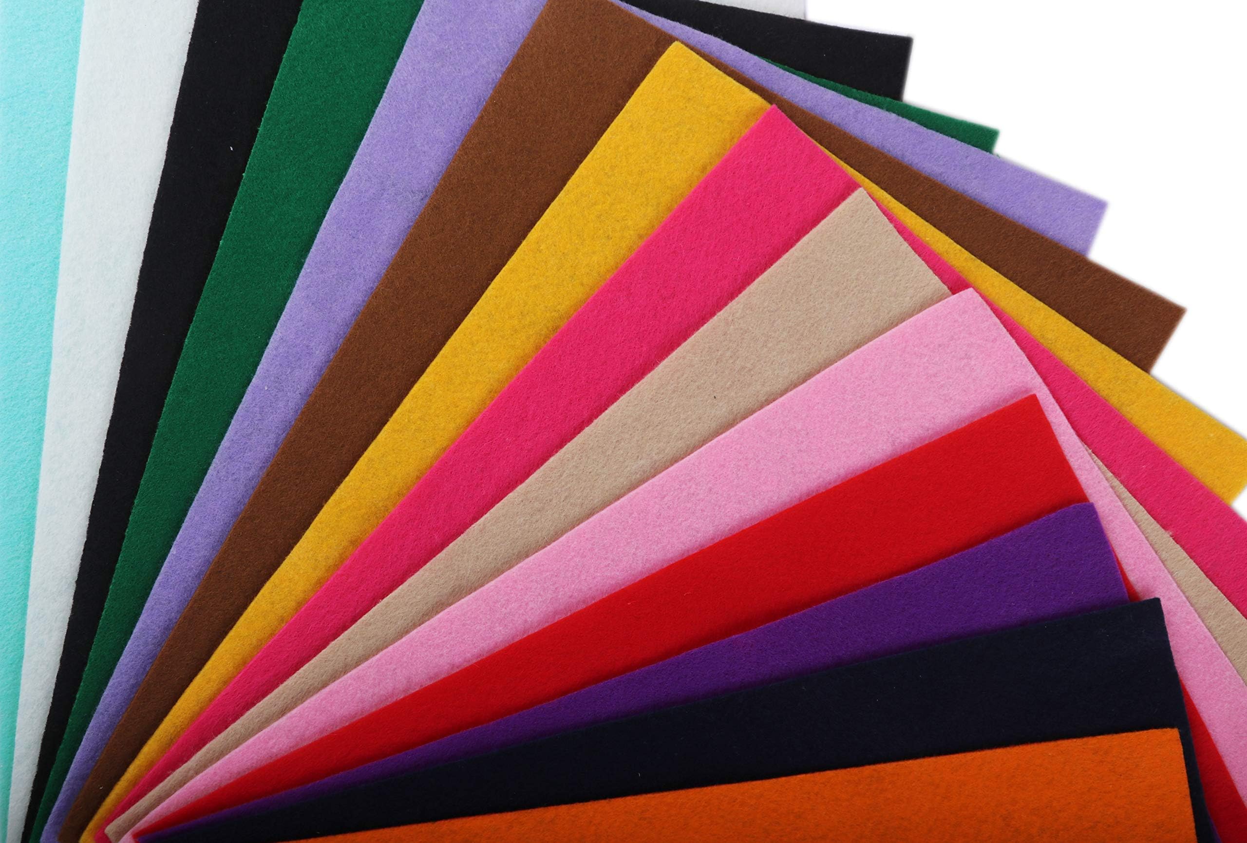 YYCRAFT Craft Soft Felt Sheets 9 Inch X 12 Inch - 15 Pcs Pack, 15 Colors