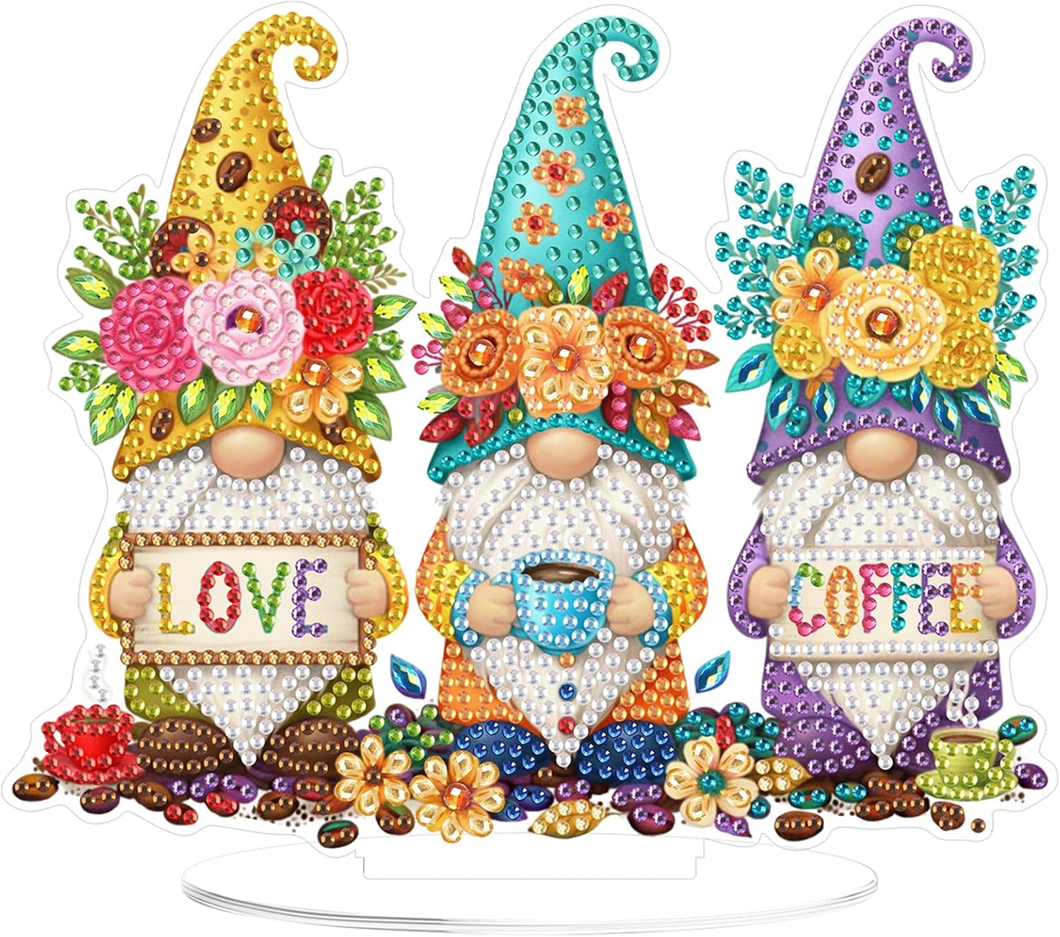 Peinture Par Numéro Noël – Gnome 20x30 Cm – Kit Adulte Avec Cadre Et 3 Pinceaux – Activité Détente – Cadeau