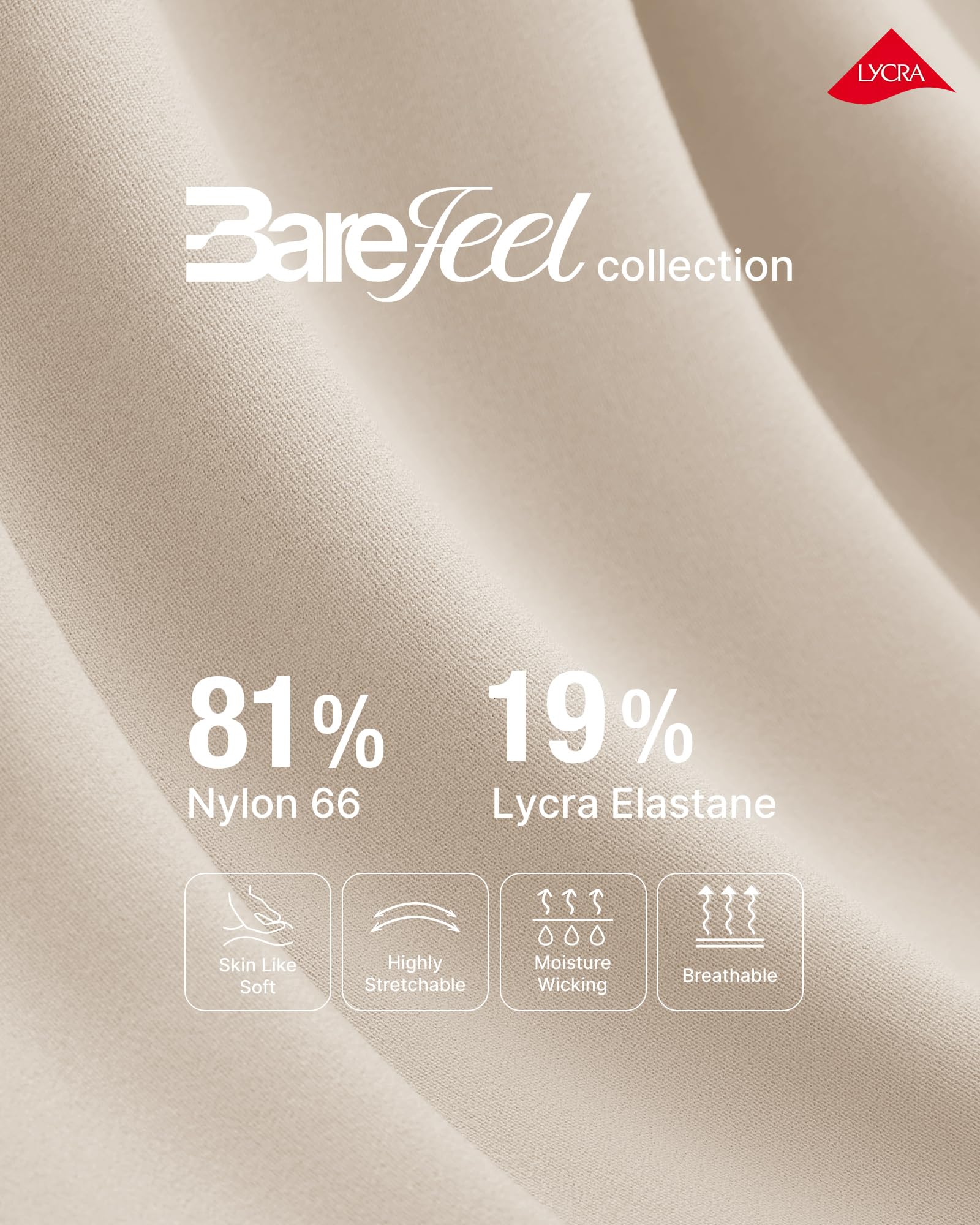 G4Free BareFeel - Pantaloni da yoga da donna, morbidi, a vita alta, casual, a gamba larga, con tasche, Khaki chiaro , S