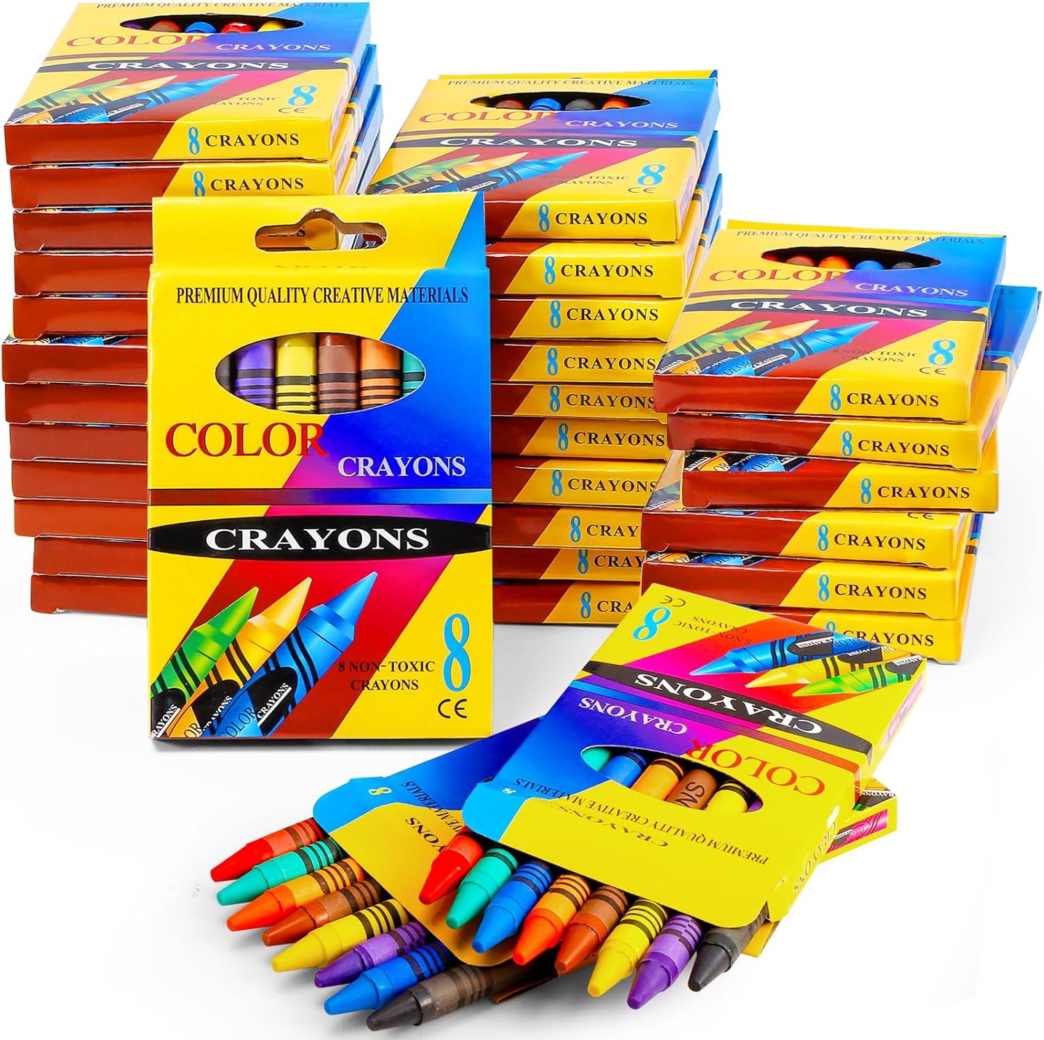 Bulk Crayons, 30 Boxes of 8 Packs Color Crayons, Crayon Bulk, Crayon Individual Packs for Party Favors Restaurants Home Office Supplies(8 Colors)