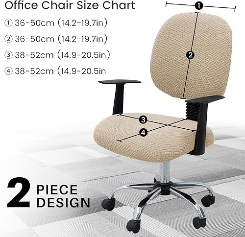 Vista 62 de MIFXIN Funda elástica elástica para silla de computadora, 2 piezas, de punto, universal, para silla de computadora, protector de muebles