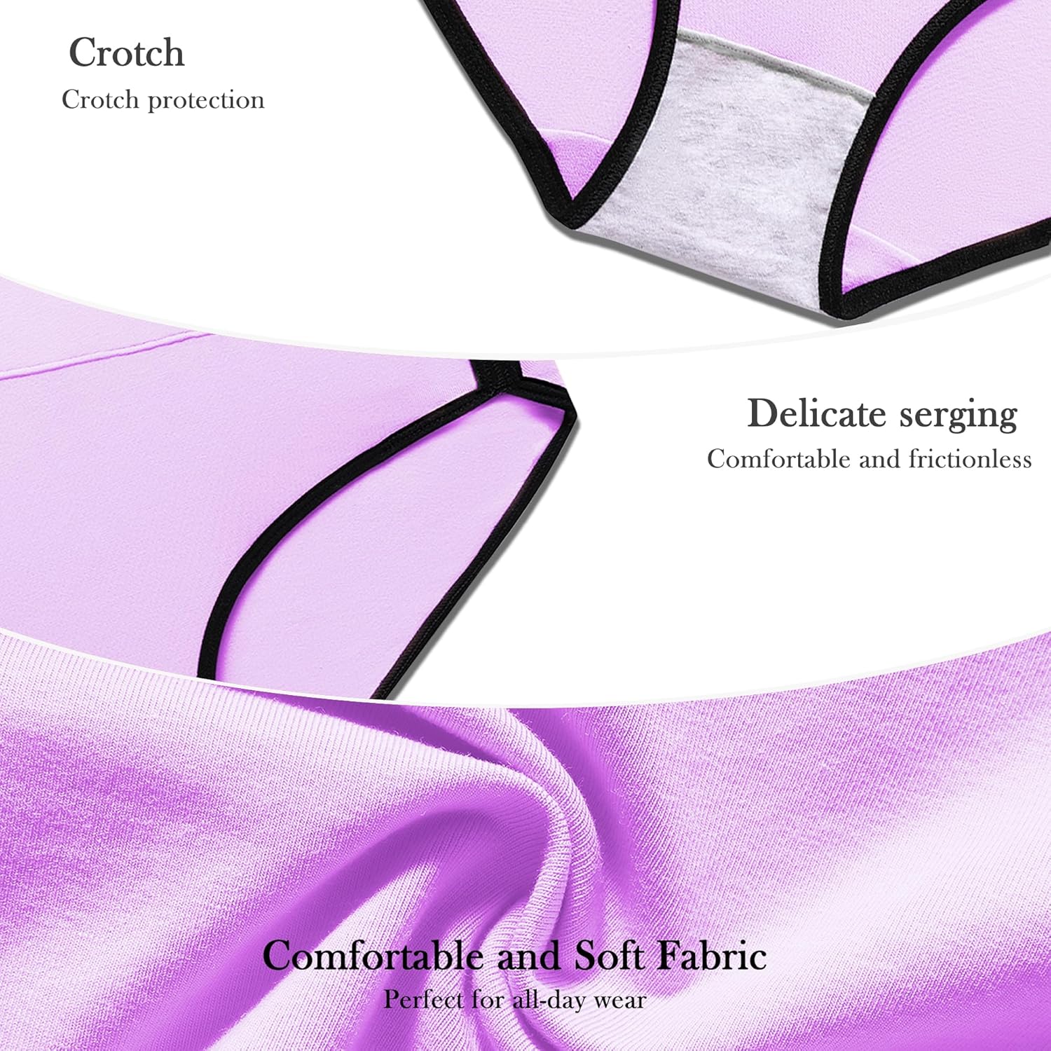 CAILECOTTON Womens Underwear Cotton Briefs for Women Plus Size Panties for Women Pack 2/5 - Image 4