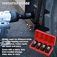 Vista 7 de CASOMAN Juego de dados de impacto de tuerca de eje profundo de transmisión de 1/2 pulgada, métrica de 12 puntos, CR-MO, 30,32,34,36 in, juego