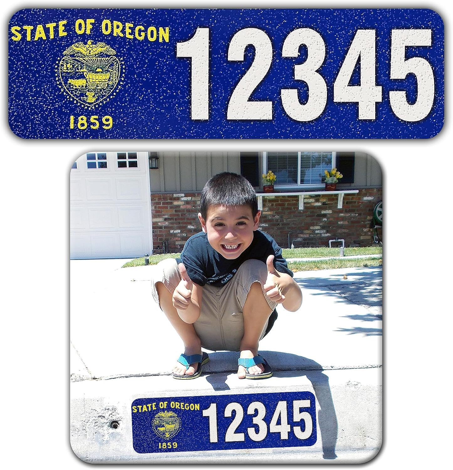 Curb Wrap Address Decal – Aluminum House Number Decals for Front Doors, Windows, Curbs, or Walls – Weather Resistant Curb Wraps Perfect for Outside House Customization - (New Mexico)