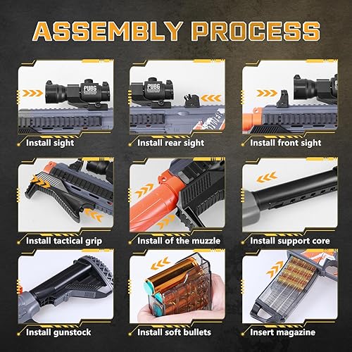 Miniatura 6 de Bugrtey Pistola de juguete de balas suaves para niños, pistolas de juguete con expulsión de concha, juegos de disparos educativos no agresivos,
