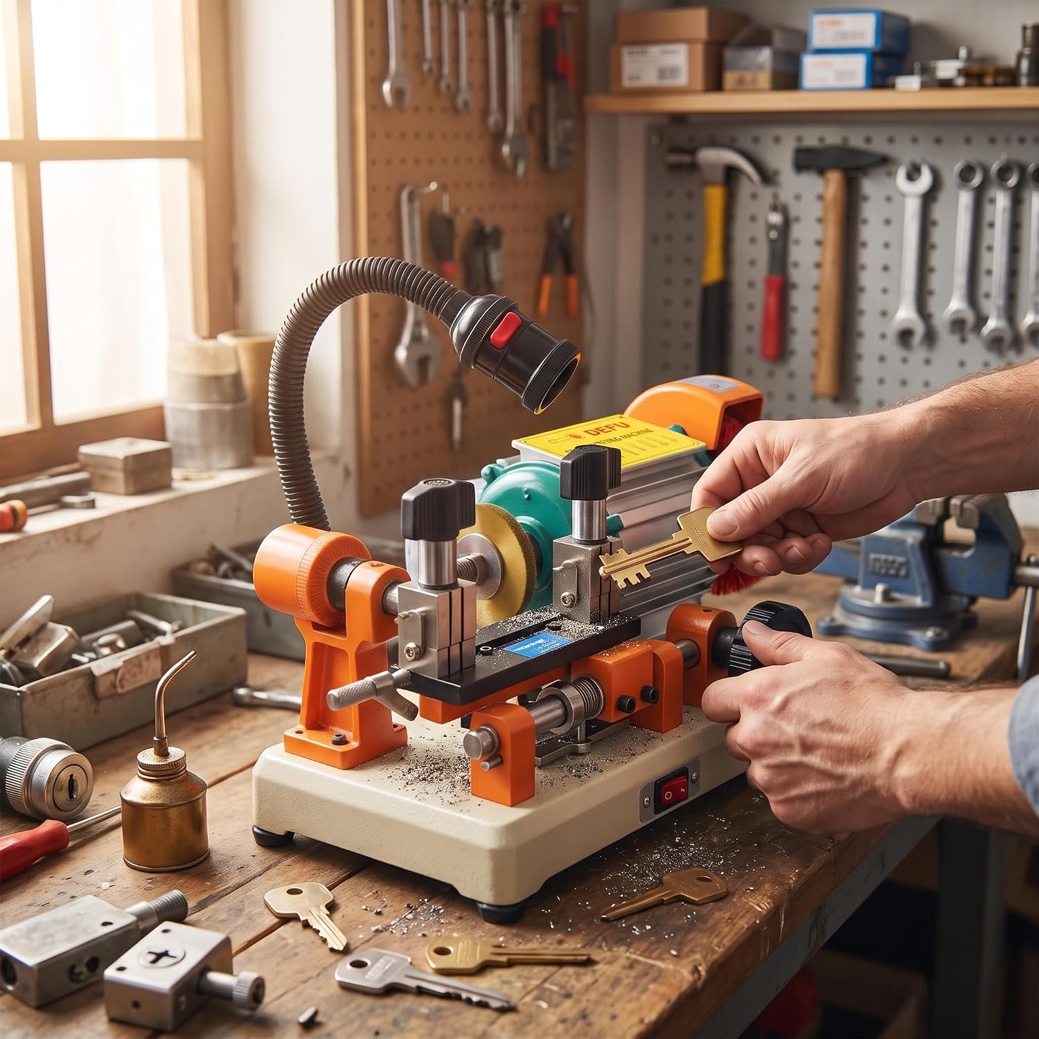 Cutting Machine, Upgraded 110V Horizontal Cutter with Brush, Glove & File