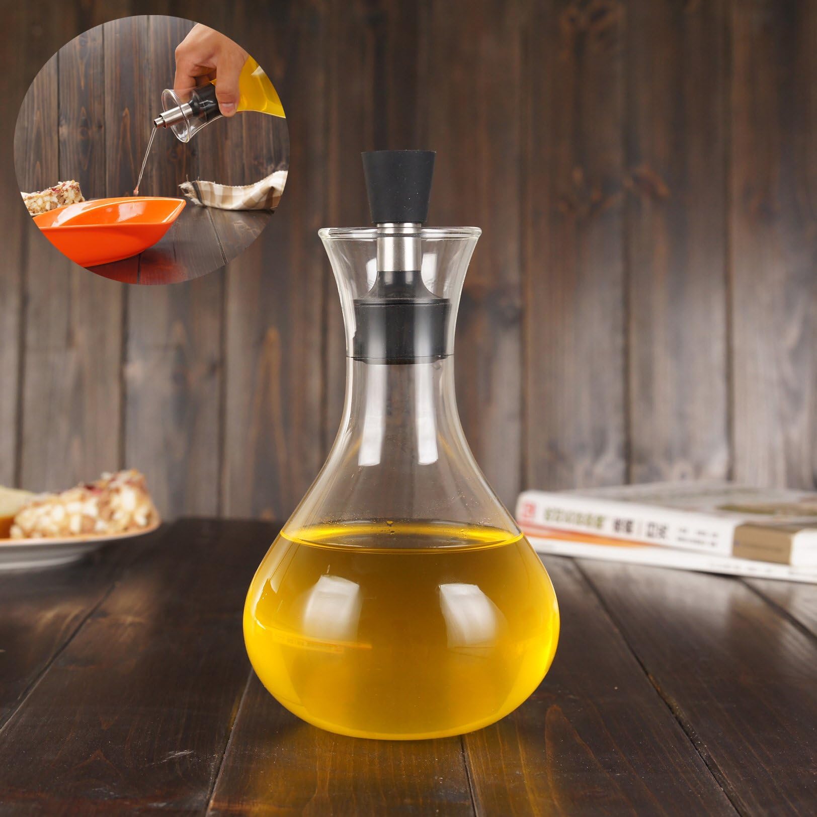 500ml Leak-Proof Oil Bottle Soy Sauce Container Vinegar Oil Cruet Storage Dispenser Cooking Tool (Style A)