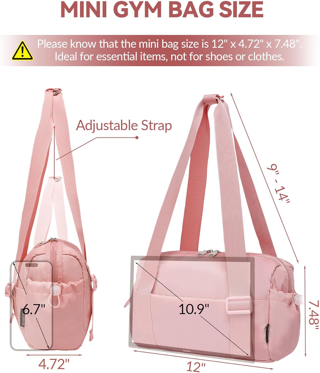Small Gym Bag for Women Mini Duffle Bag with Wet Compartment, Lightweight Waterproof Cute Tote for Girls Workout Sport Travel - Image 2