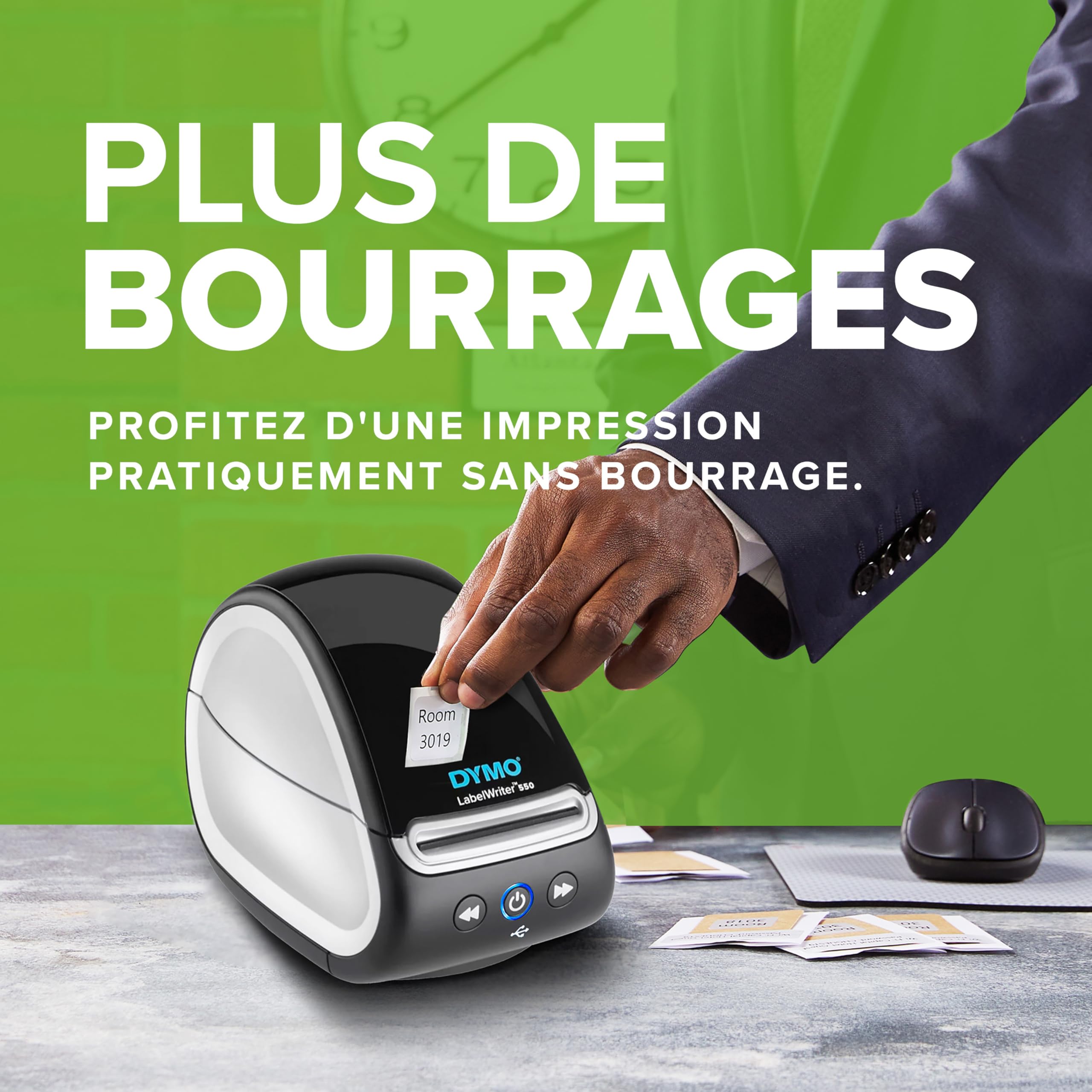 DYMO LabelWriter 550 imprimante d'étiquettes | Étiqueteuse avec impression thermique directe | Reconnaissance automatique des étiquettes | Prise UE 2 broches