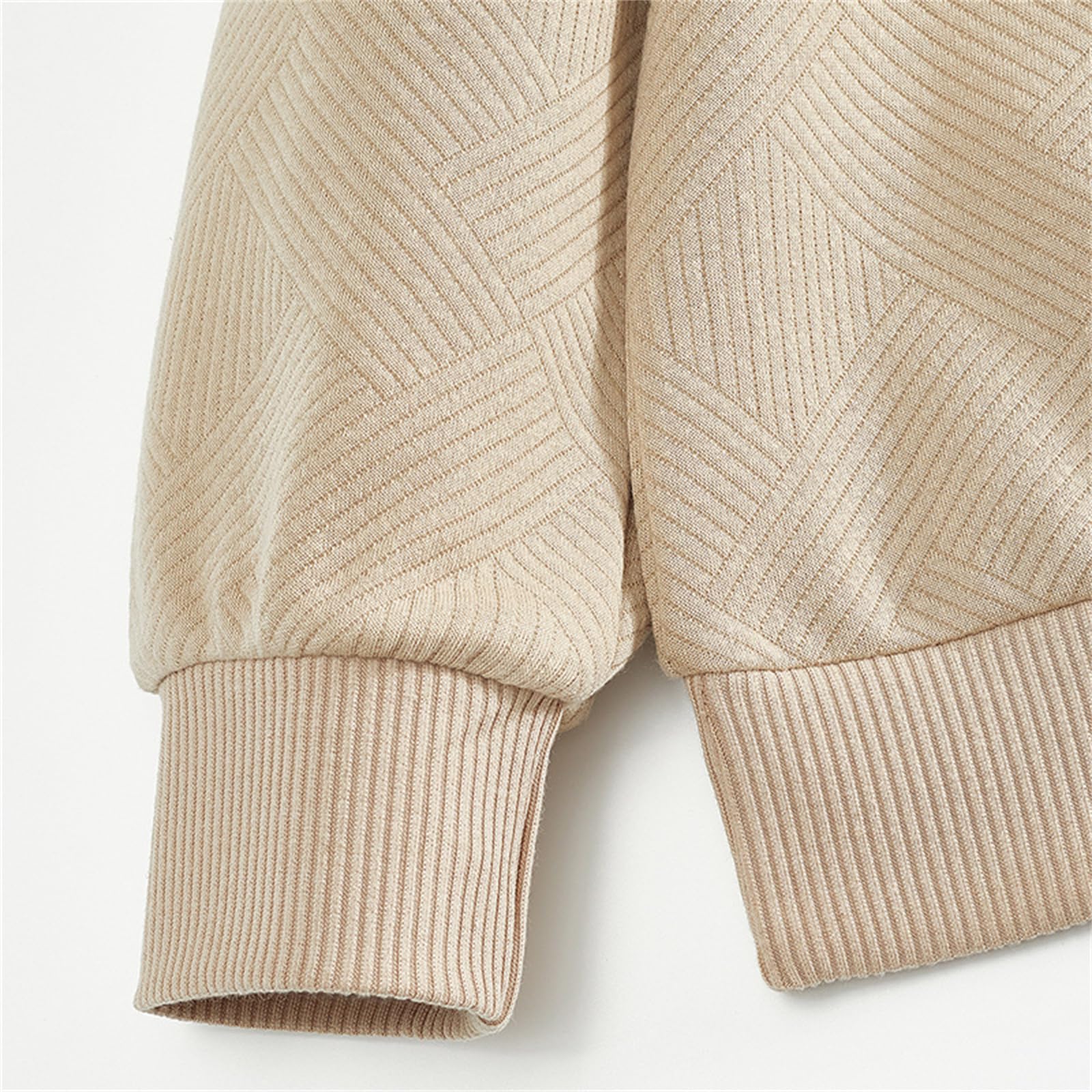 Pullover da uomo con cerniera a un quarto maglia a maniche lunghe casual | Tessuto testurizzato, colletto polo e cerniera a quarto, elegante casual per l'uso quotidiano e attività all'aperto