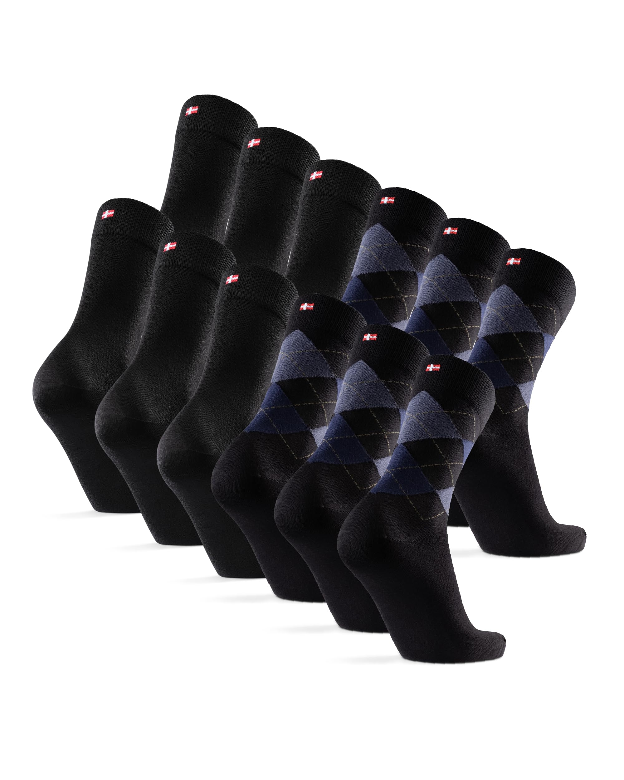 DANISH ENDURANCE Calcetines de Bambú, Clásicos, Suaves, Transpirables, para Diario, Hombres y Mujeres, 6 Pack