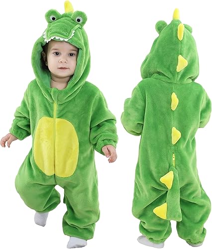TONWHAR - Mameluco con capucha, fantástico disfraz infantil de varios animales, como tigre o dinosaurio