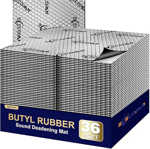 Alfombrilla Insonorizante para Automóvil - 80 mil 36 pies cuadrados Material Insonorizante - Amortiguador de Sonido Automotriz de Butilo,