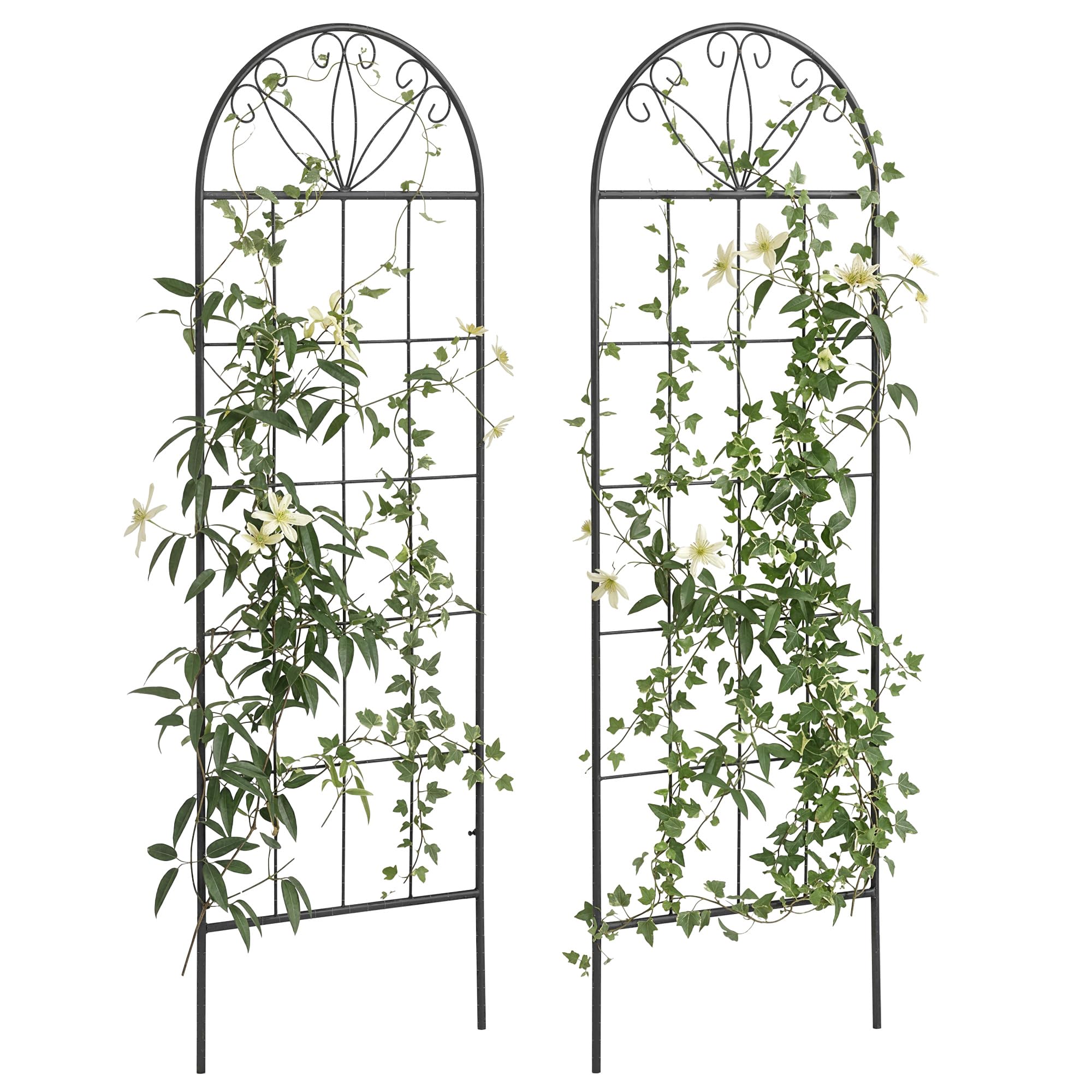 Outsunny Treillis de Jardin Support Plantes Grimpantes 51 x 152 cm Noir | Lot de 2, en Métal