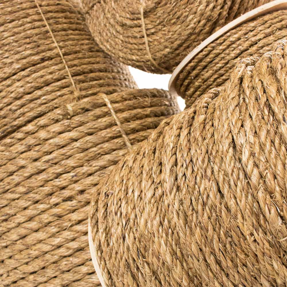 Corde en chanvre torsadée Manille – Corde épaisse et résistante – Corde naturelle marron clair – Cordage extérieur pour quai, travaux manuels
