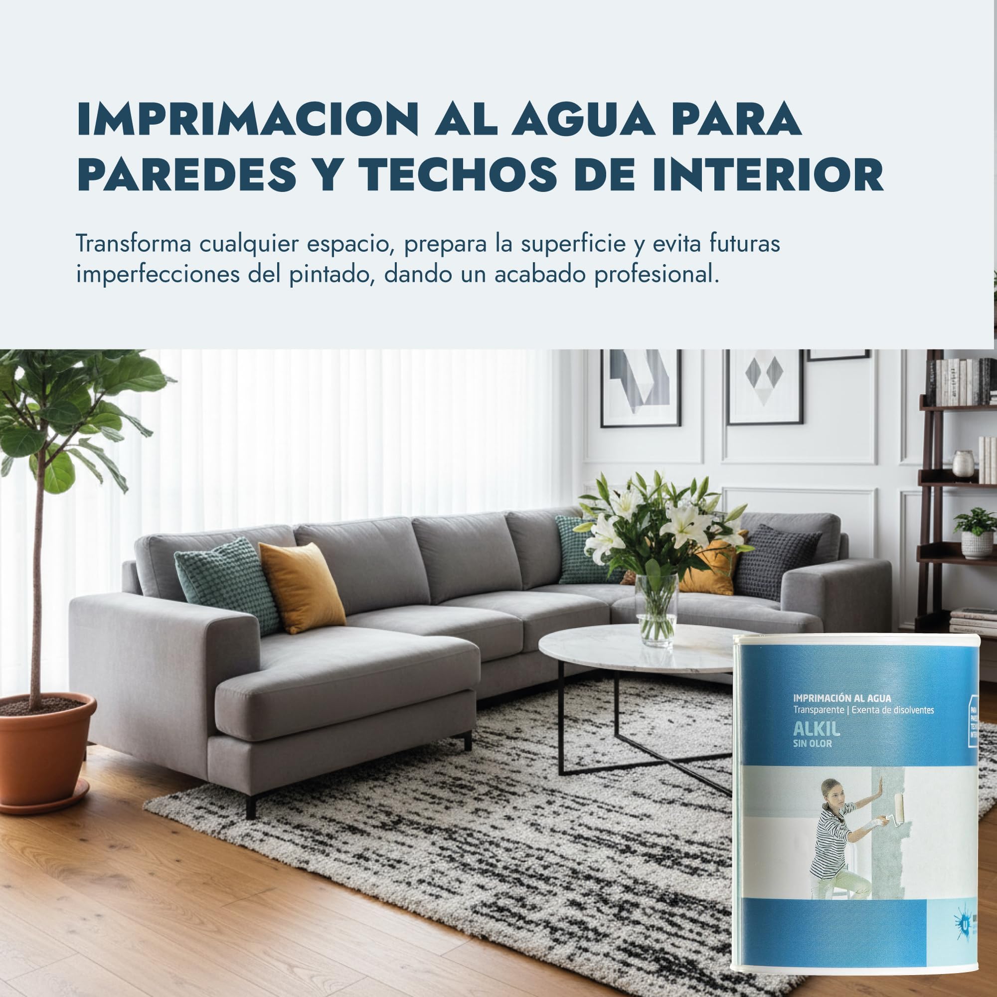 Ursan - Alkil | Imprimacion al Agua Sellante e Incolora para Imprimación Paredes o Techos Además de Otras Aplicaciones - 750 Ml