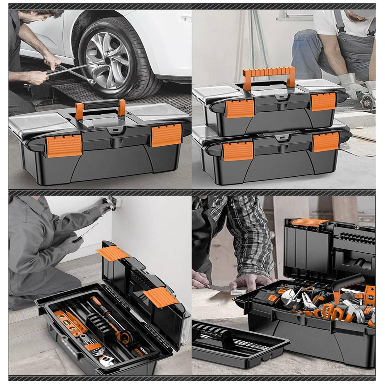 Trousse Outils 2 Couches, Bacs a Pieces Transp, Valise Rangement