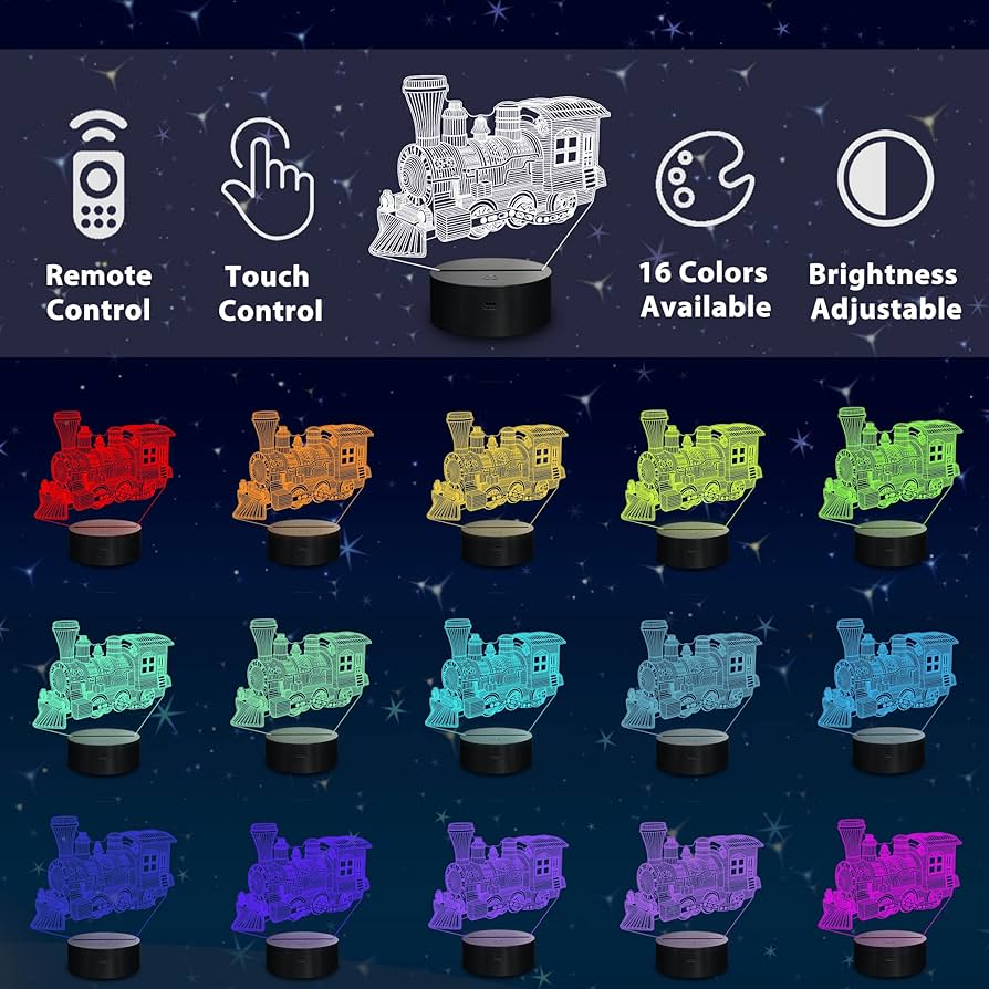 Amazon.co.jp: Lampeez 3D蒸気機関車ランプ ナイトライト 3D