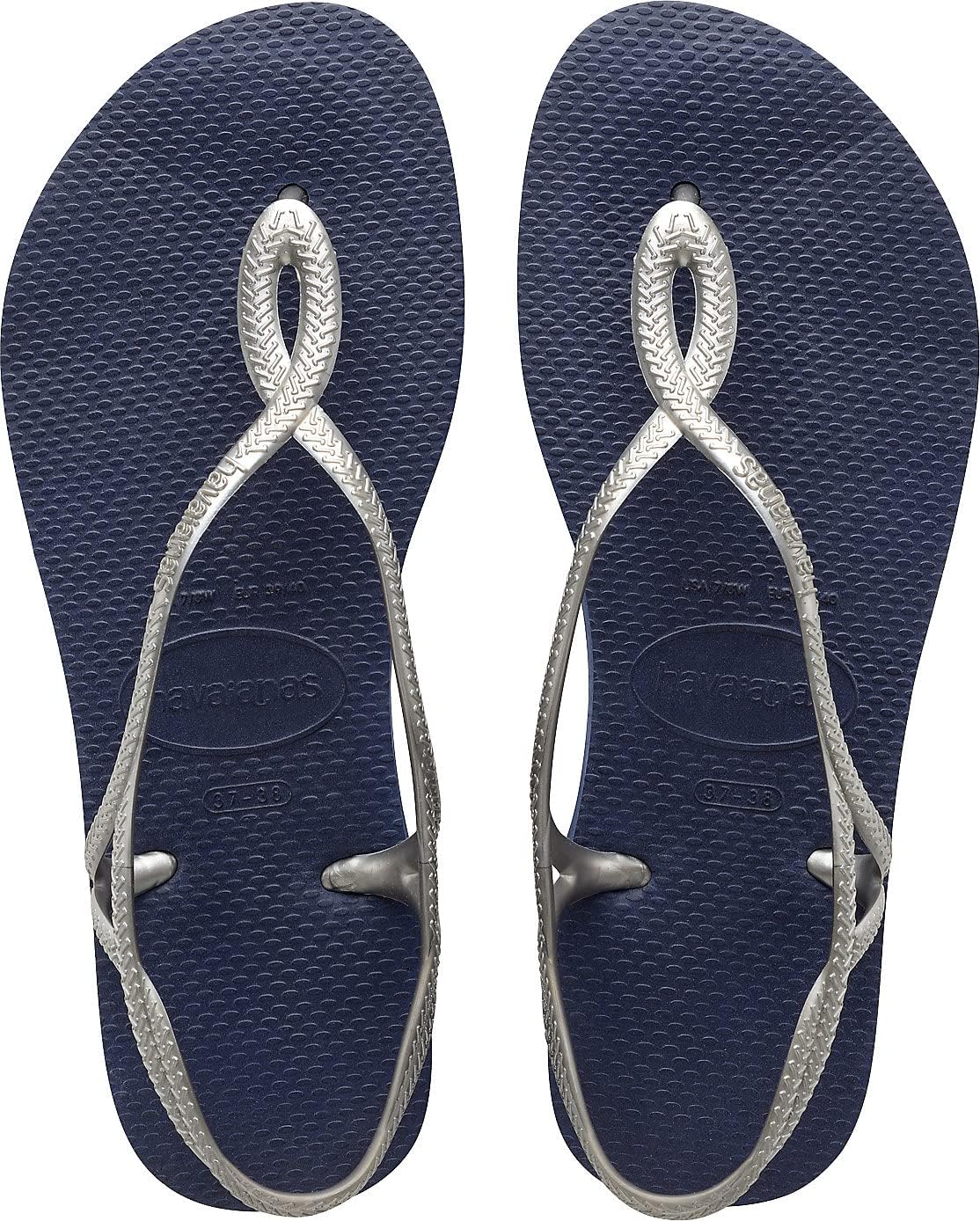 Havaianas Women's Havaianas Luna Sandal 3/4 UK Navy Silver