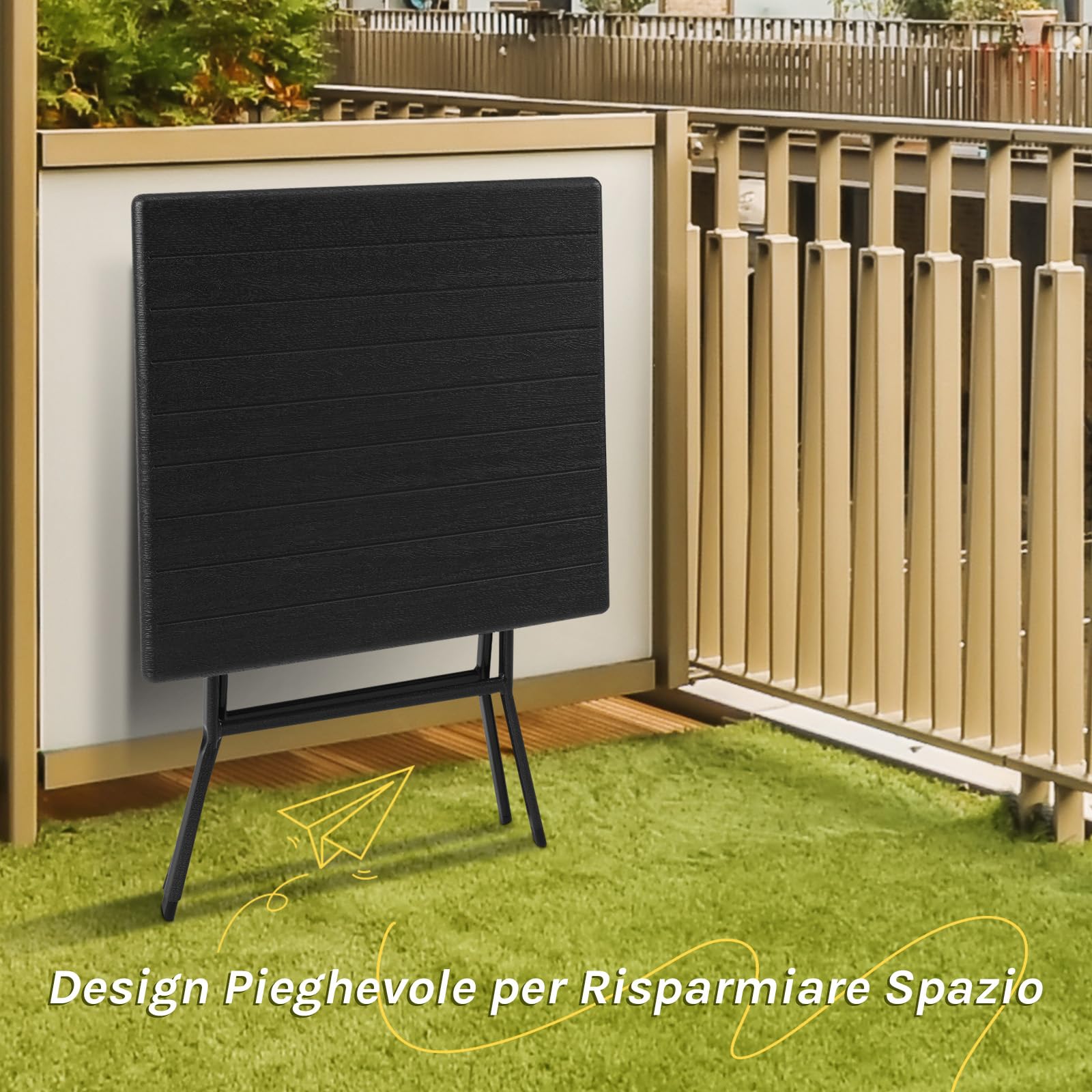 eSituro Tavolo da Giardino, Quadrato 62x62cm